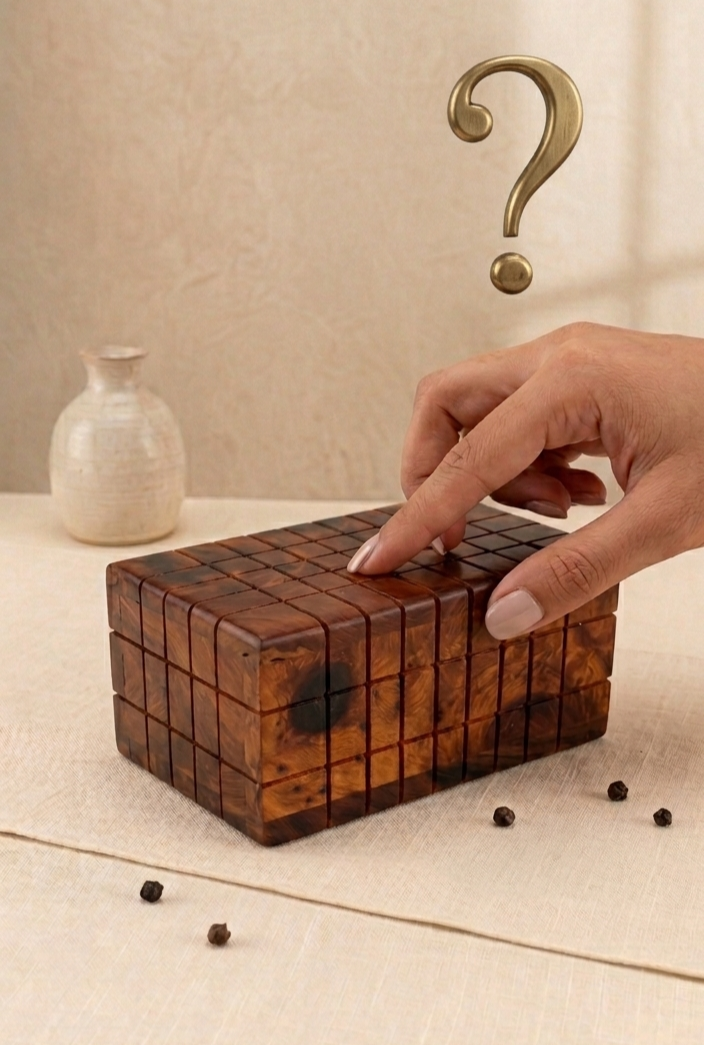 Le Coffret Mystère – Boîte à Énigme en Bois de Thuya